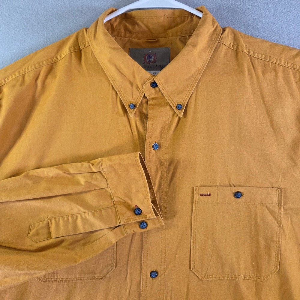 VTG The Territory Ahead XXL Mustard Yellow Cotton Button Down Long Sleeve Shirt